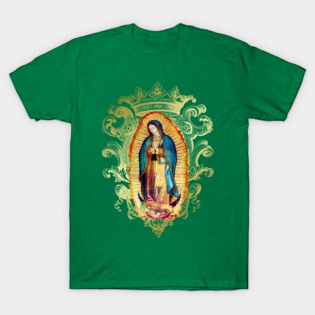 Our Lady of Guadalupe Mexican Virgin Mary Mexico Aztec Tilma 20-102 T-Shirt by hispanicworld